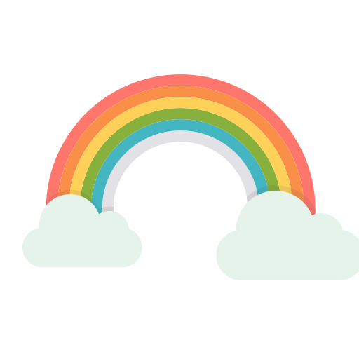Cloud, sun, vibrant, Rainbow, spring, Colorful icon
