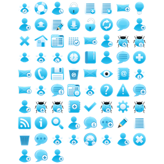 Bunch of Cool Bluish Icons icon packages