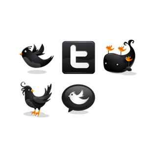 Black Twitter icon packages