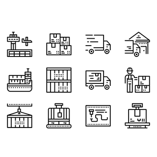 Transport and Logistics icon packages
