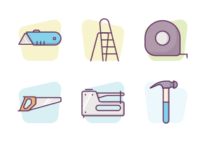 Construction Tools / Colors Background icon packages